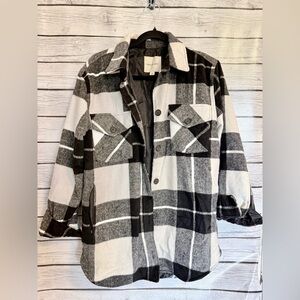 Thread & Supply Black and White Plaid Shacket